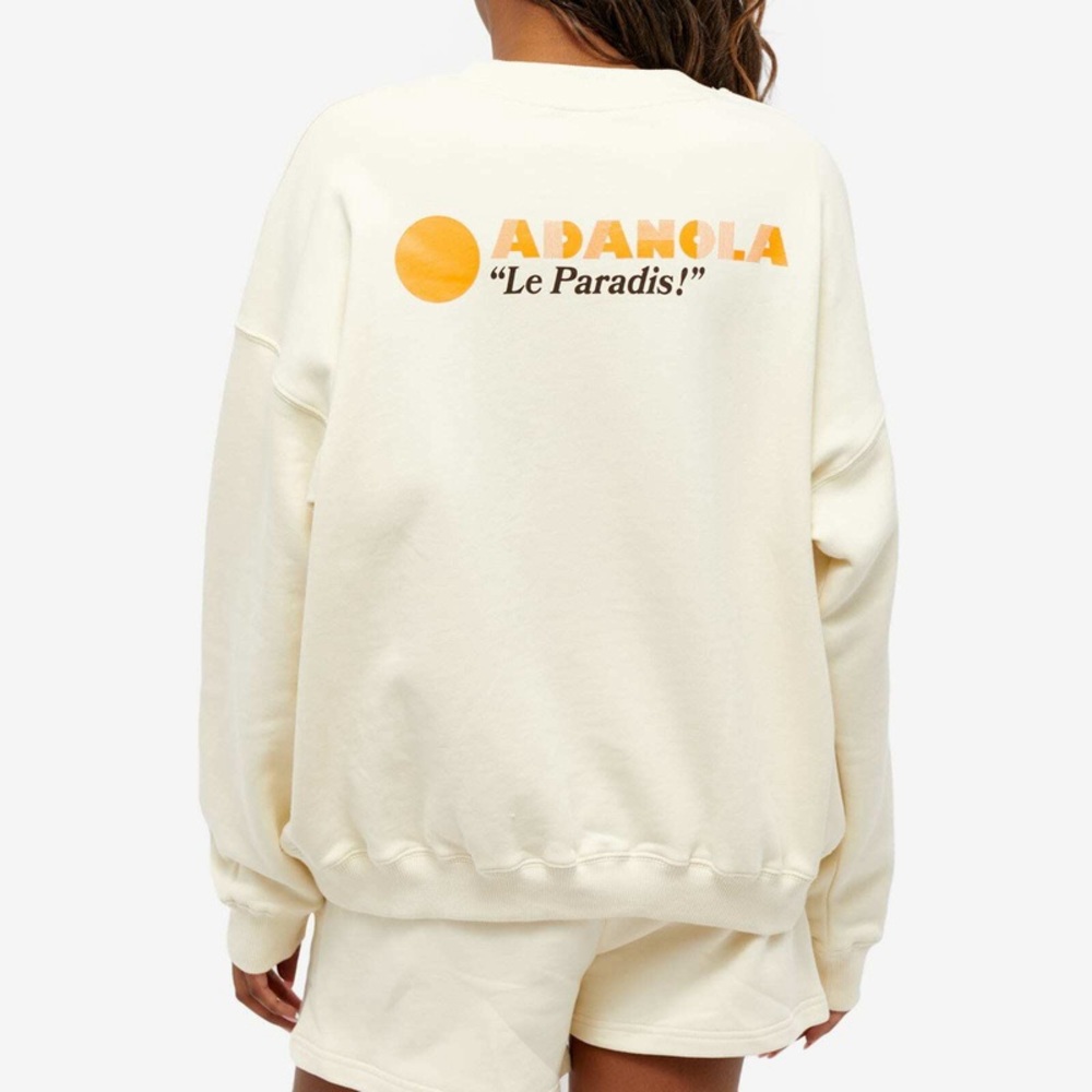 Adanola ‘Le Paradis’ oversized Sweat Short set Orange Logo 100% cotton SZ XL /L